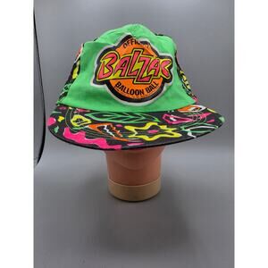 Vintage Balzac Balloons 90s Neon Snapback Hat Fresh Prince Vibes Black & Green